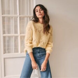 Sezane Georgia Sweater Jumper in Butter Yellow